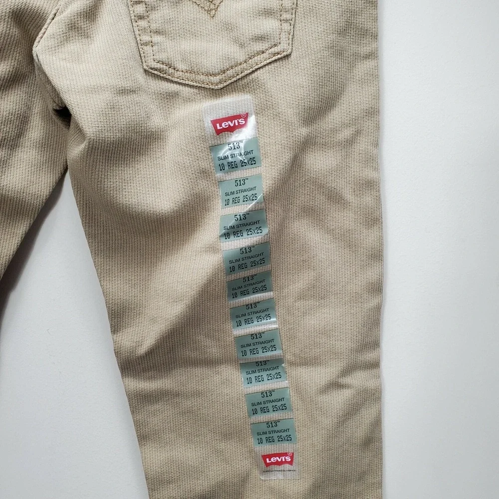 Levi's 513 Slim Straight Tan Pants NWT‎ Size 10 Boys